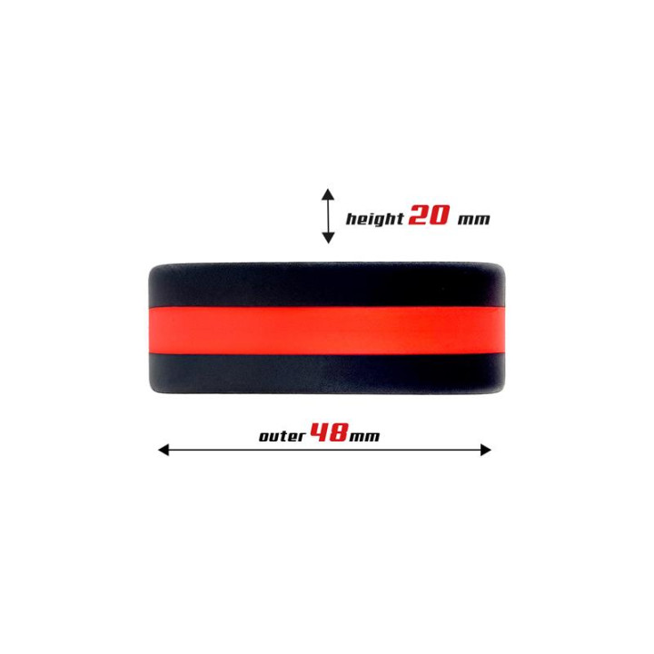 Anillo para el Pene 100% Silicona Sólida 3.6 cm Rojo y Negro de Beast Rings | VibraZon