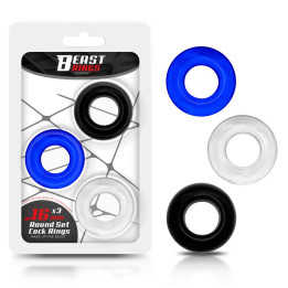 Set 3 Anillos para el Pene 3 Colores 1.6 cm de Beast Rings | VibraZon