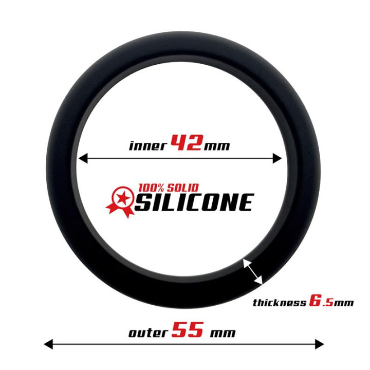 Anillo para el Pene Silicona Sólida 4.2 cm Negro de Beast Rings | VibraZon