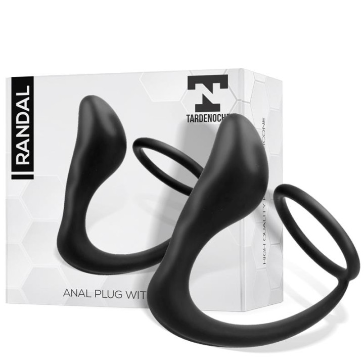 Randal Plug Anal con Anillo para el Pene Silicona Negro de Tardenoche | VibraZon