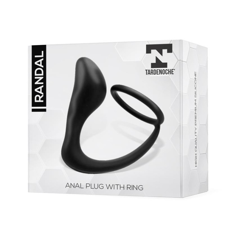 Randal Plug Anal con Anillo para el Pene Silicona Negro de Tardenoche | VibraZon
