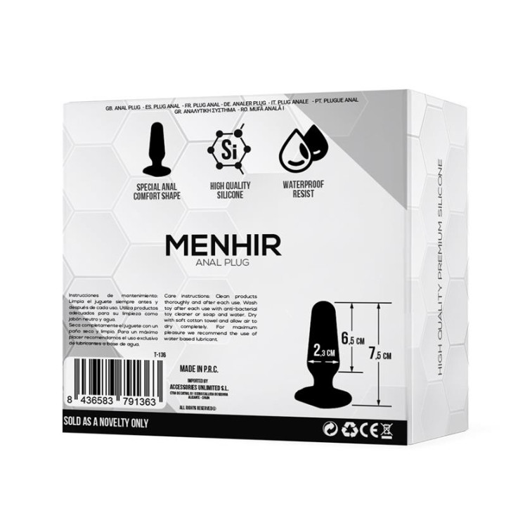 Menhir Plug Anal Silicona Negro de Tardenoche | VibraZon
