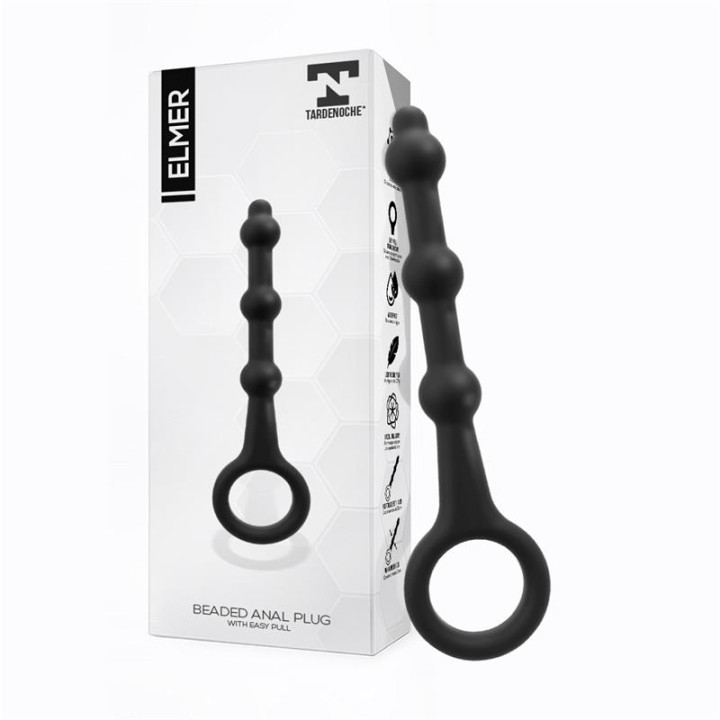 Elmer Plug Anal con Aro de Fácil Extracción Silicona Negro de Tardenoche | VibraZon