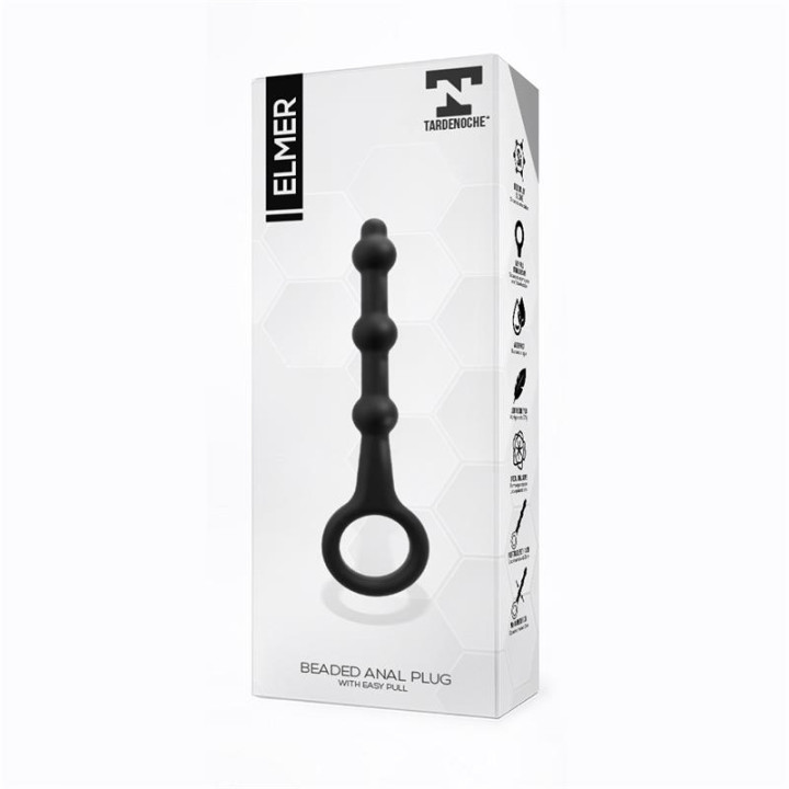 Elmer Plug Anal con Aro de Fácil Extracción Silicona Negro de Tardenoche | VibraZon