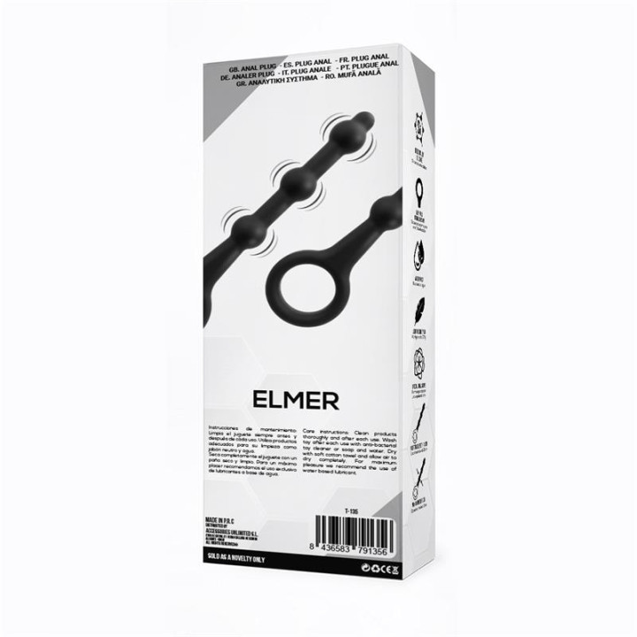 Elmer Plug Anal con Aro de Fácil Extracción Silicona Negro de Tardenoche | VibraZon