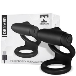 Denver Anillo Doble con Bala Vibradora USB Silicona Negro de Tardenoche | VibraZon