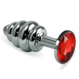 Plug Anal en Espiral Rosebud con Joya Rojo de Lovetoy