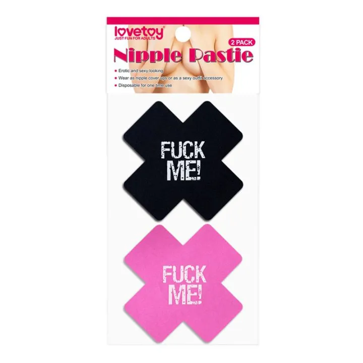 Pack Pezoneras Cruz Negro y Rosa FUCK ME de Lovetoy