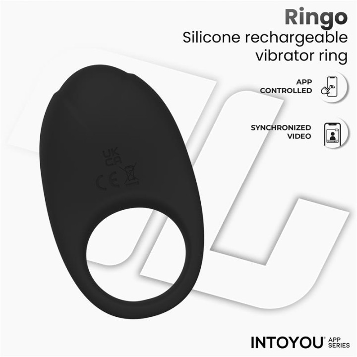 Ringo Anillo Vibrador con APP Unibody Negro de Intoyou App Series | VibraZon