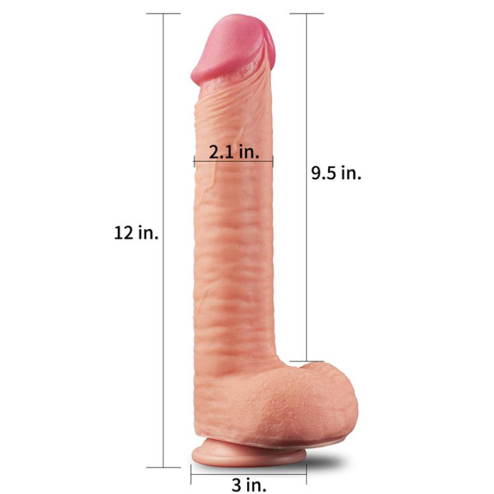 Dildo Nature 12 Dual Layer Natural de Lovetoy | VibraZon