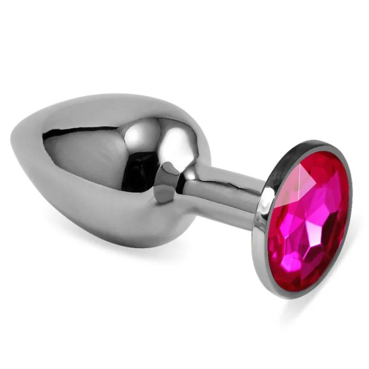 Plug Anal Plateado Rosebud Classic con Joya Fuchsia Talla S de Lovetoy