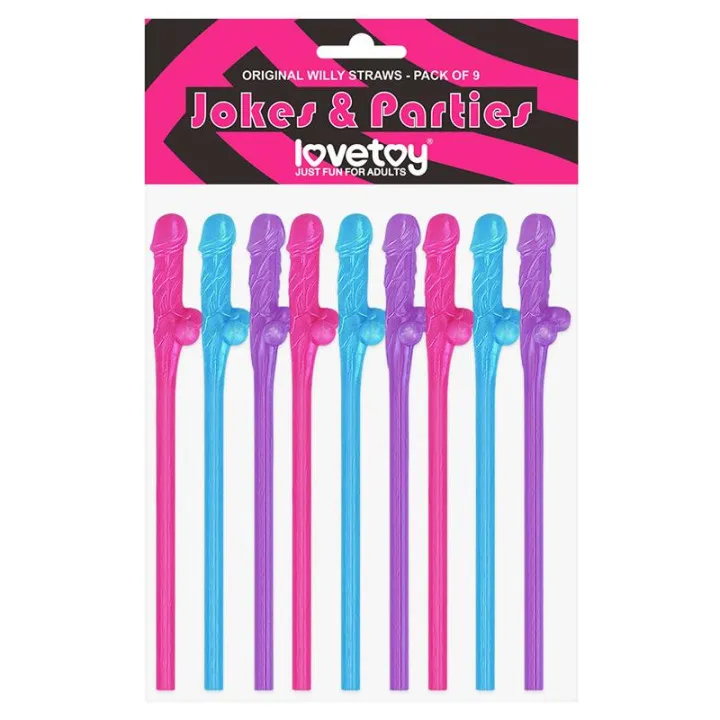 Pajitas Pene Vario Color Pack de 9 de Lovetoy