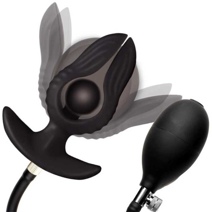 Dark Pearl Plug Anal con Inflado y Vibración con Control Remoto de Master Series | VibraZon