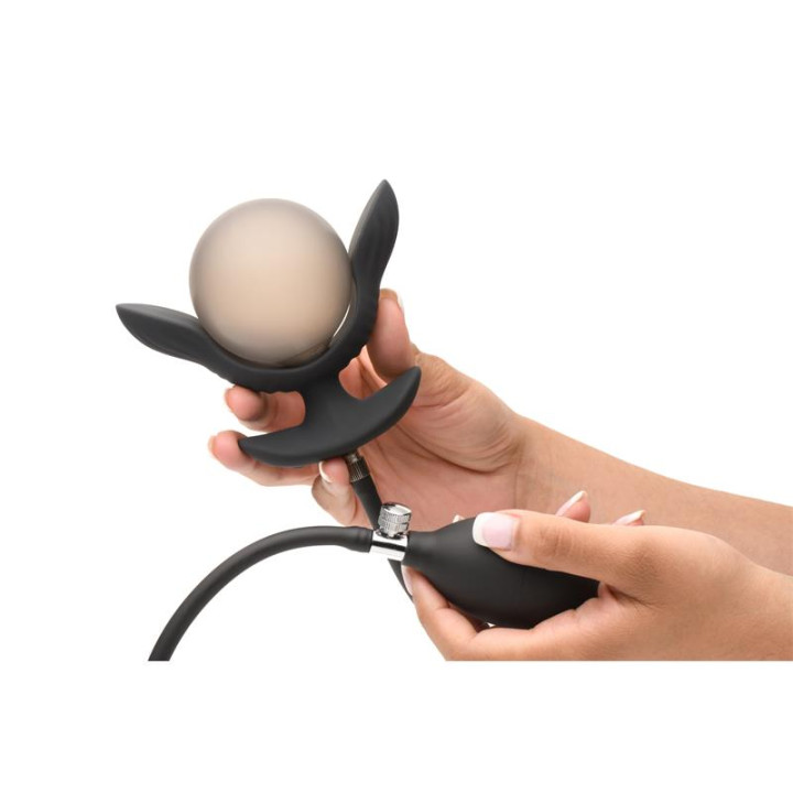 Dark Pearl Plug Anal con Inflado y Vibración con Control Remoto de Master Series | VibraZon