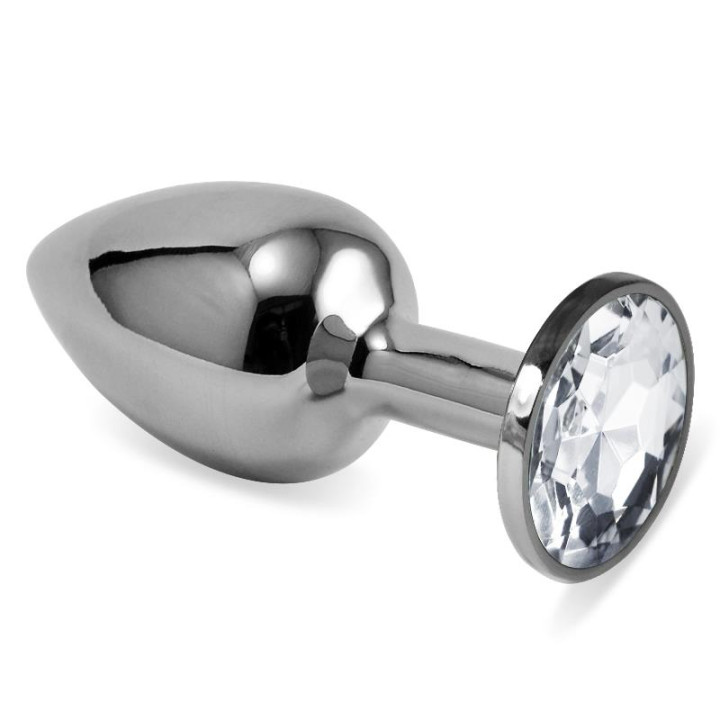 Plug Anal Plateado Rosebud Classic con Joya Transparente Talla S de Lovetoy | VibraZon