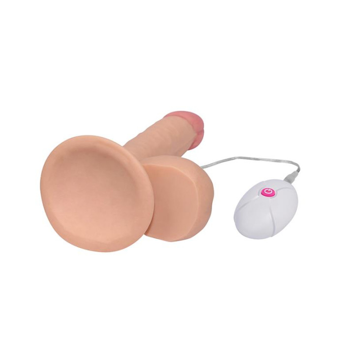 Dildo The Ultra Soft Dude con Vibración 7.5 Natural de Lovetoy | VibraZon