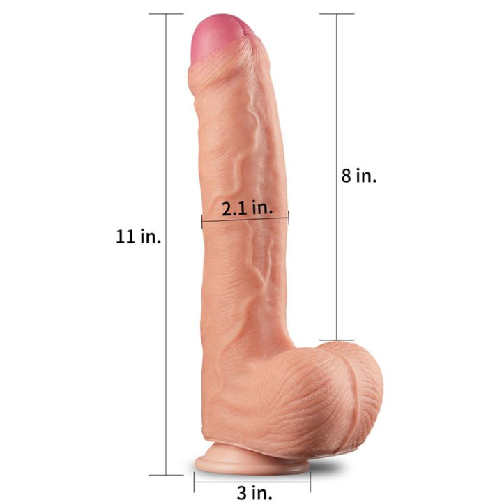 Dildo Nature 11 Dual Layer Natural de Lovetoy | VibraZon