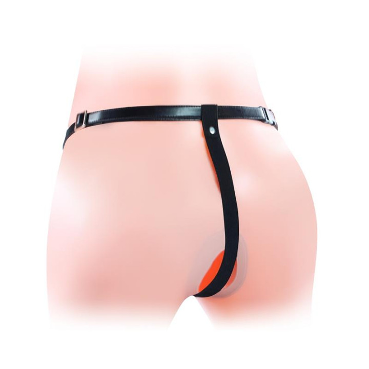 Arnés Pene Doble Hueco con Vibración de Lovetoy | VibraZon