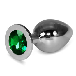 Plug Anal Metal RoseBud Classic con Joya Verde Talla L de Lovetoy | VibraZon