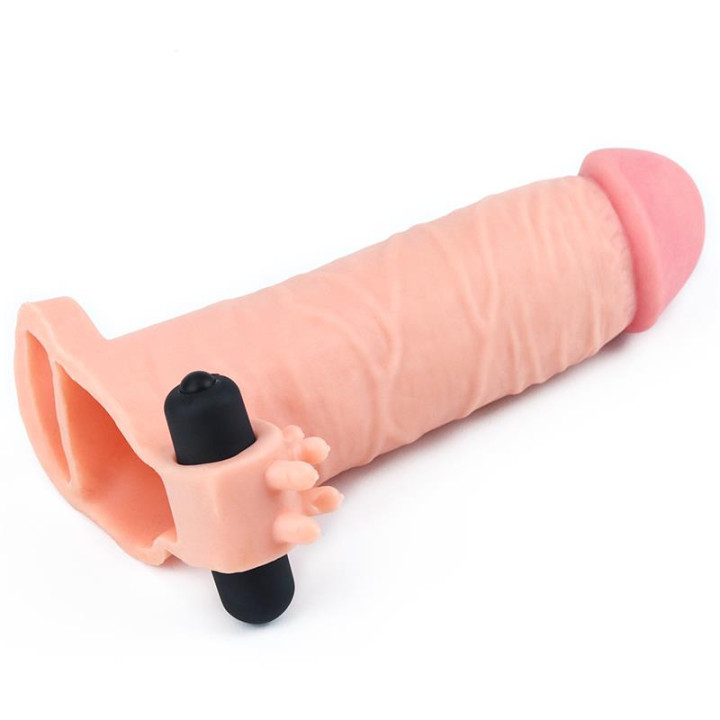Funda para el Pene con Vibración Add 2 Pleasure X Tender Natural de Lovetoy | VibraZon