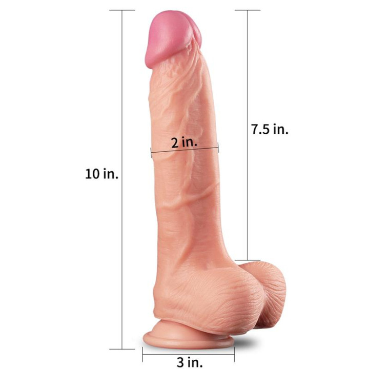 Dildo Nature 10 Dual Layer Natural de Lovetoy | VibraZon