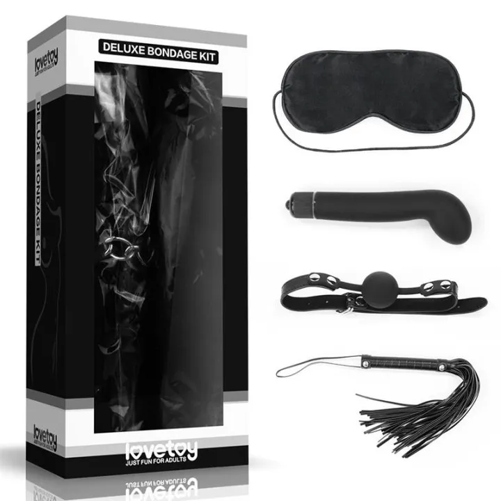 Kit Bondage Deluxe con Vibrador Negro de Lovetoy