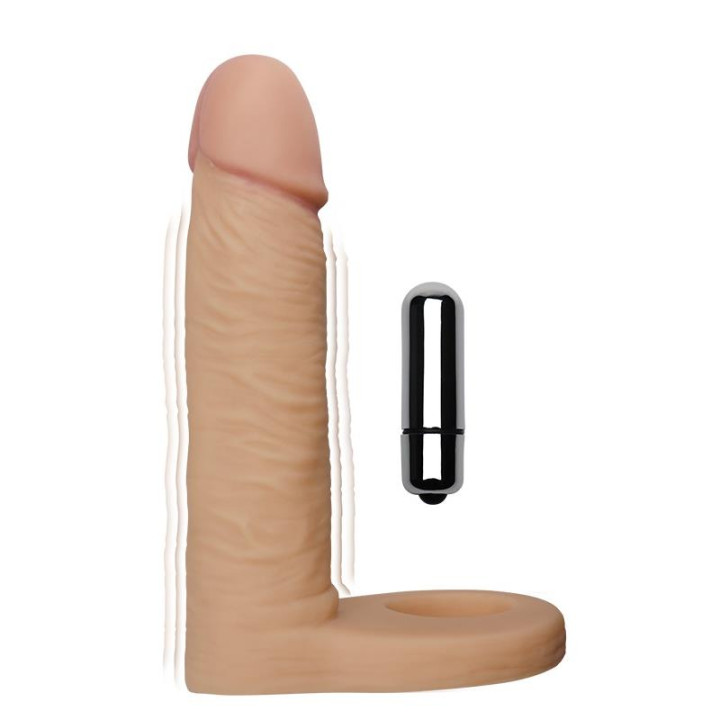 Dildo The Ultra Soft Double con Vibración 5.8 Natural de Lovetoy | VibraZon