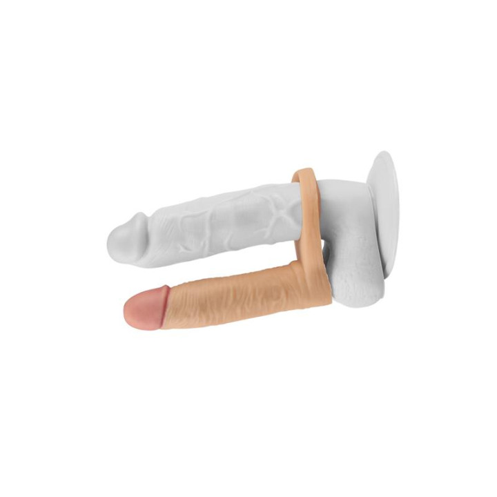 Dildo The Ultra Soft Double con Vibración 5.8 Natural de Lovetoy | VibraZon