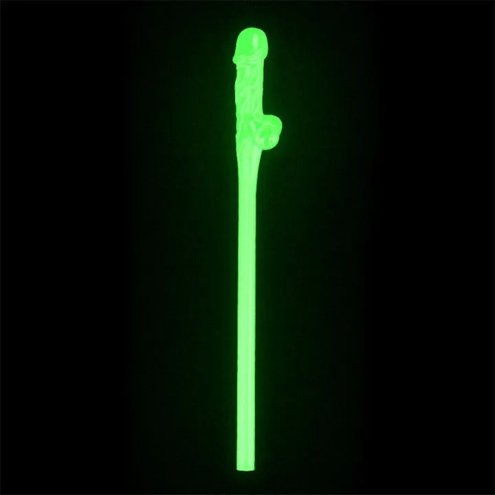 Pajitas de Pene Brillan en la Oscuridad Pack de 9 de Lovetoy