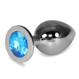Plug Anal Metal RoseBud Classic con Joya Azul Talla L de Lovetoy | VibraZon