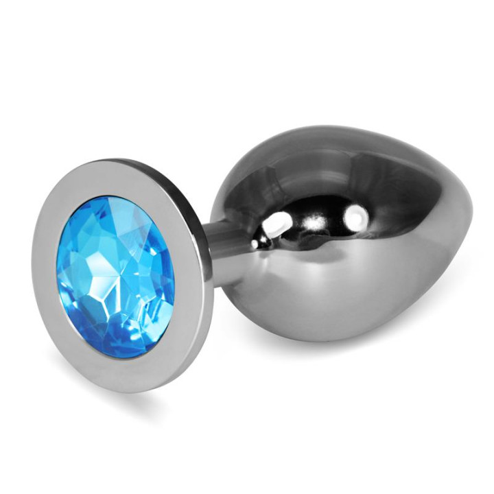 Plug Anal Metal RoseBud Classic con Joya Azul Talla L de Lovetoy | VibraZon