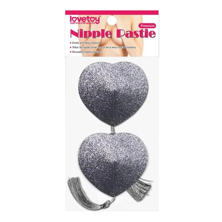 Pezoneras Reutilizables Purpurina Plateado de Lovetoy
