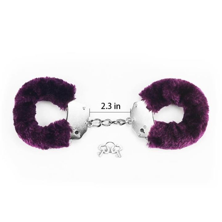 Esposas Metálicas con Pelo Púrpura de Lovetoy | VibraZon
