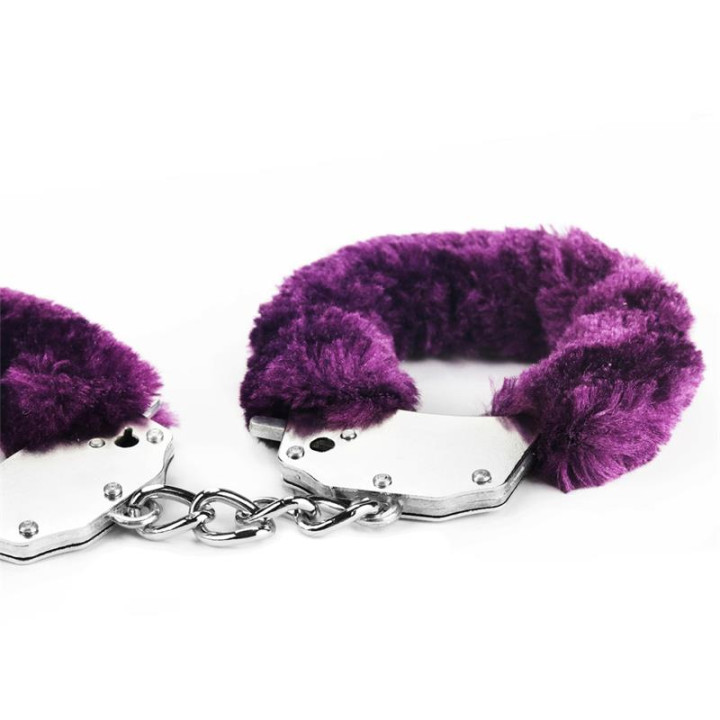 Esposas Metálicas con Pelo Púrpura de Lovetoy | VibraZon