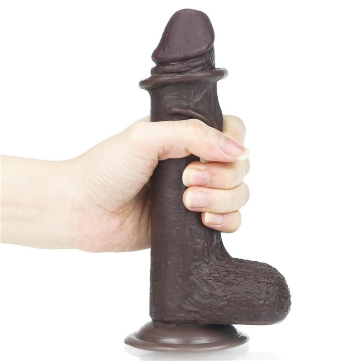 Dildo con Piel Retractil 7 Negro de Lovetoy | VibraZon