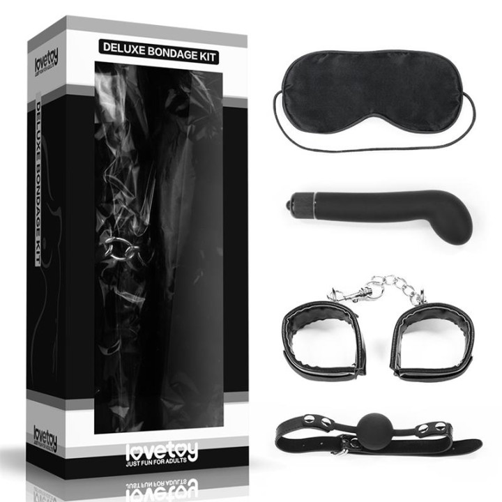 Kit Bondage Deluxe con Vibrador Negro de Lovetoy | VibraZon