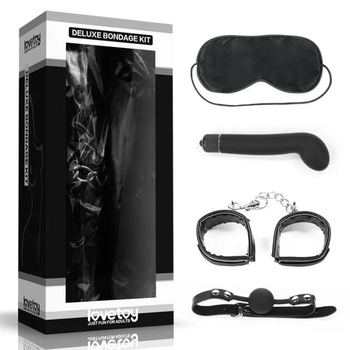 Kit Bondage Deluxe con Vibrador Negro de Lovetoy