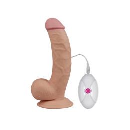 Dildo The Ultra Soft Dude con Vibración 7.5 Natural de Lovetoy | VibraZon