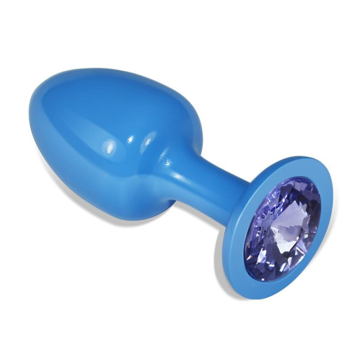 Plug Anal de Metal Azul Rosebud con Joya Azul de Lovetoy | VibraZon