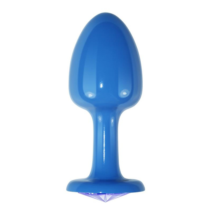 Plug Anal de Metal Azul Rosebud con Joya Azul de Lovetoy | VibraZon