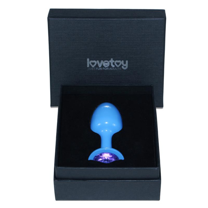 Plug Anal de Metal Azul Rosebud con Joya Azul de Lovetoy | VibraZon
