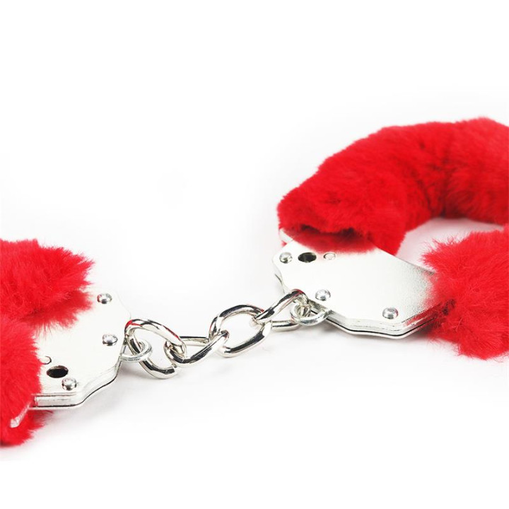 Esposas Metálicas con Pelo Rojo de Lovetoy | VibraZon