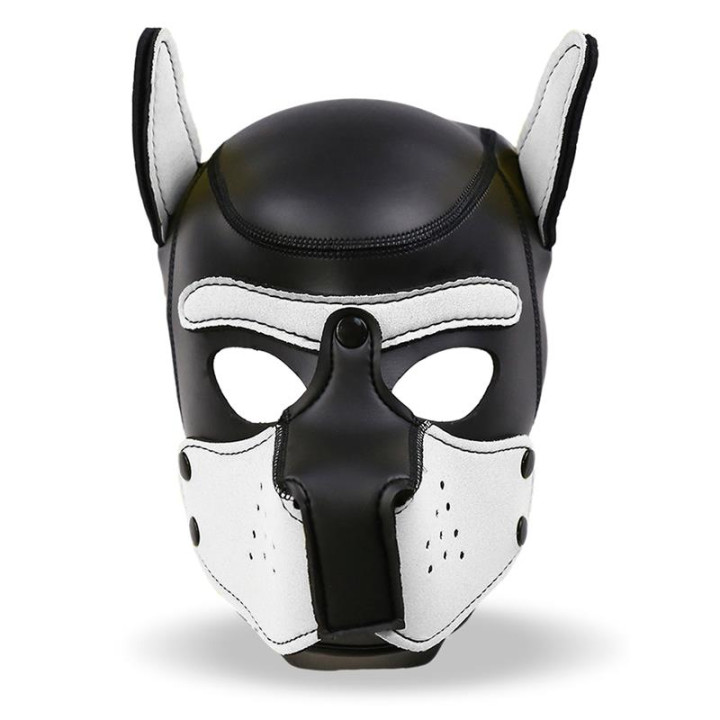 Hound Máscara de Perro Neopreno Hocido Extraíble Negro/Blanco Talla Única de Intoyou Bdsm Line | VibraZon