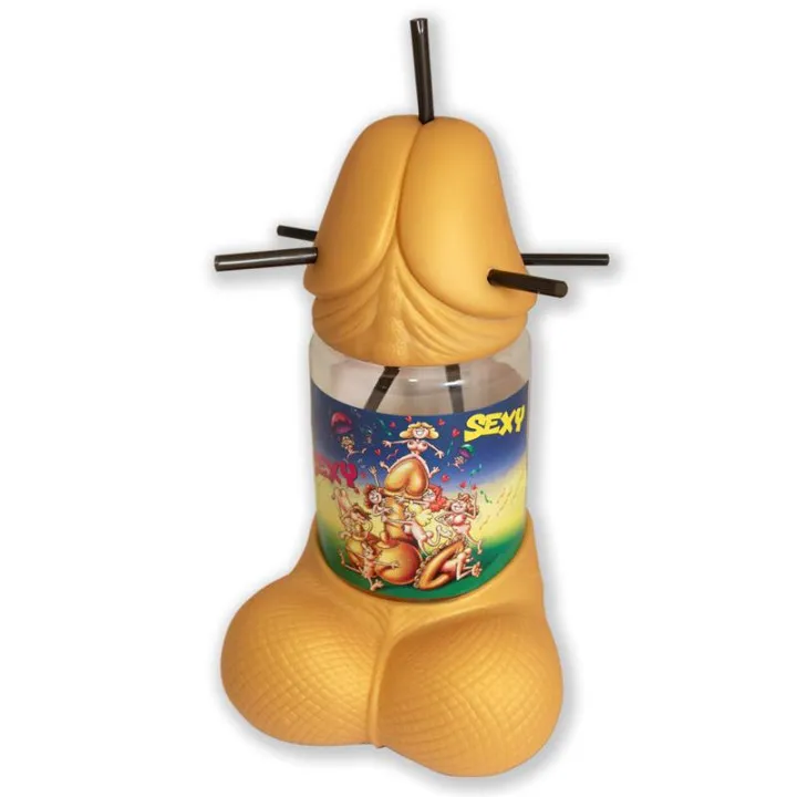 Cubalitro con Forma de Pene 5 Pajitas Gold Edition de Diverty Sex