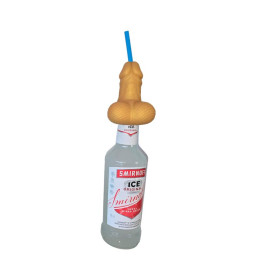 Pajita con Forma de Pene XXL para Botella de 360 ml Gold Edition de Diverty Sex | VibraZon
