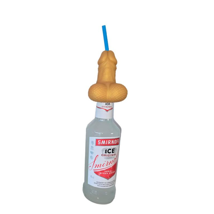 Pajita con Forma de Pene XXL para Botella de 360 ml Gold Edition de Diverty Sex | VibraZon