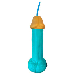 Vaso con Forma de Pene Azul 500 ml de Diverty Sex | VibraZon