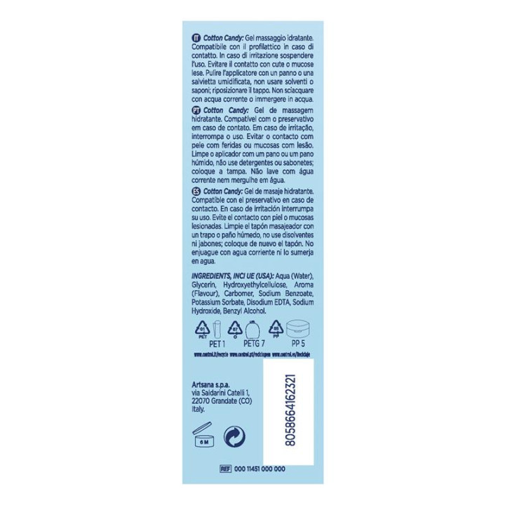 Gel de Masaje Cotton Candy 200 ml de Control | VibraZon