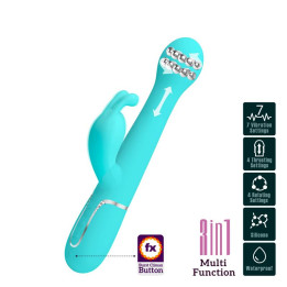 Vibrador con Thrusting y Bolas Rotatorias Dejon Azul de Prettylove | VibraZon