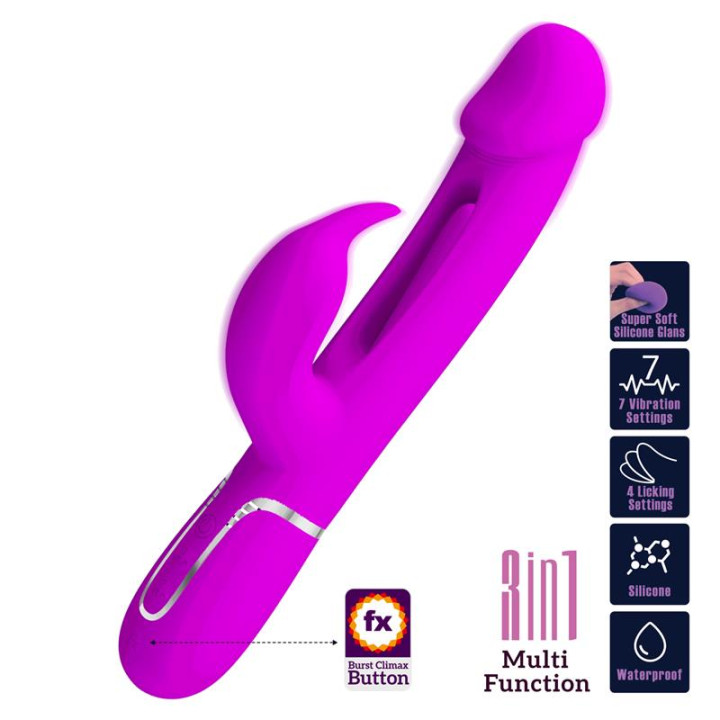 Vibrador con Lengua Kampas Rosa de Prettylove | VibraZon